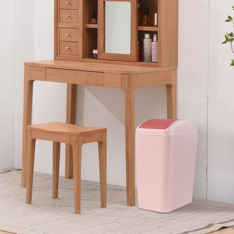 Nicesh pink lid open view highlights swing-top design for mess-free disposal.