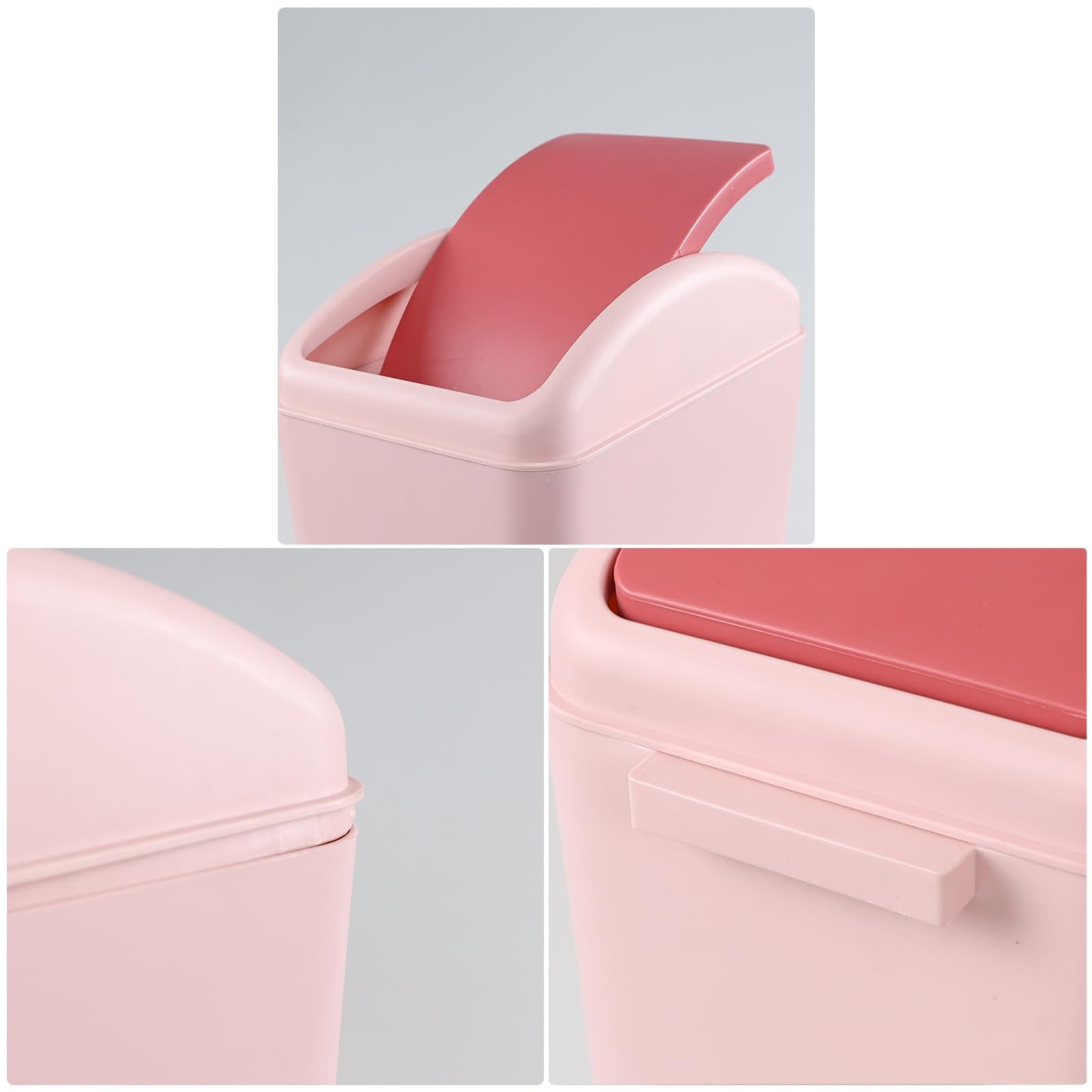 Nicesh trash can with side handles, light-weight and portable for daily use.