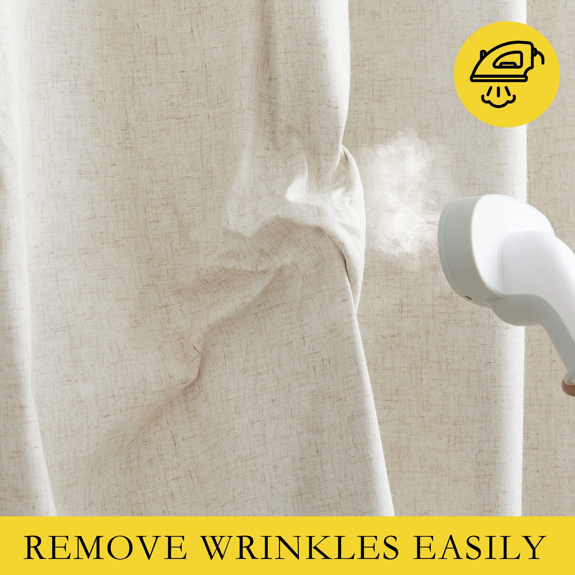NICETOWN 52-inch wide curtains offer full coverage with farmhouse style.