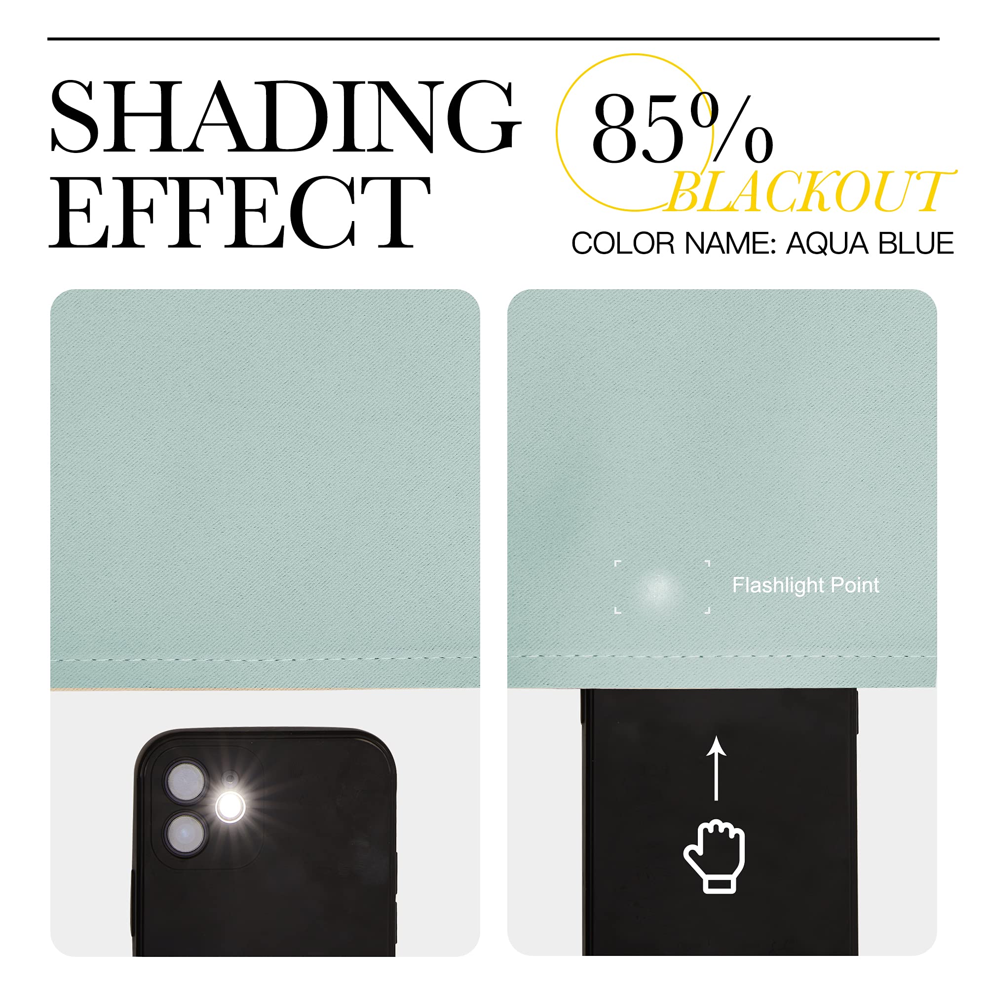 NICETOWN Aqua Blue blackout drapes reduce light and glare