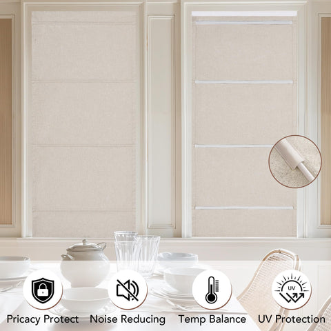 NICETOWN back rod pocket design keeps shade taut for a clean, flat look