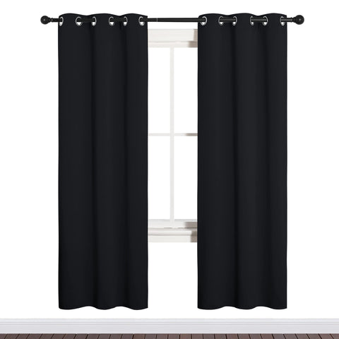 NICETOWN bathroom blackout curtains panel close-up showing black panel for privacy and light control
