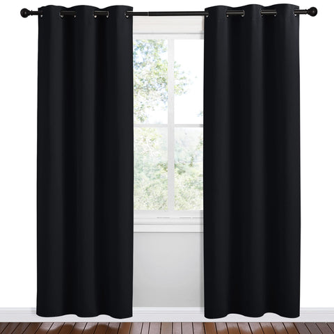 NICETOWN triple weave blackout fabric close-up showing strong light blocking.