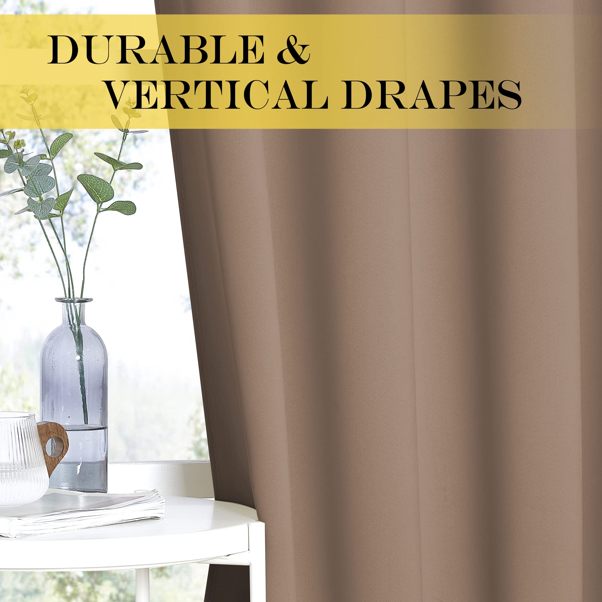 NICETOWN cappuccino blackout panel adds energy-saving shade and style