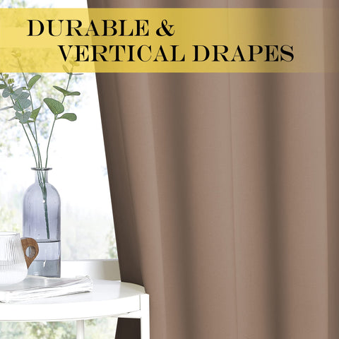 NICETOWN cappuccino blackout panel adds energy-saving shade and style