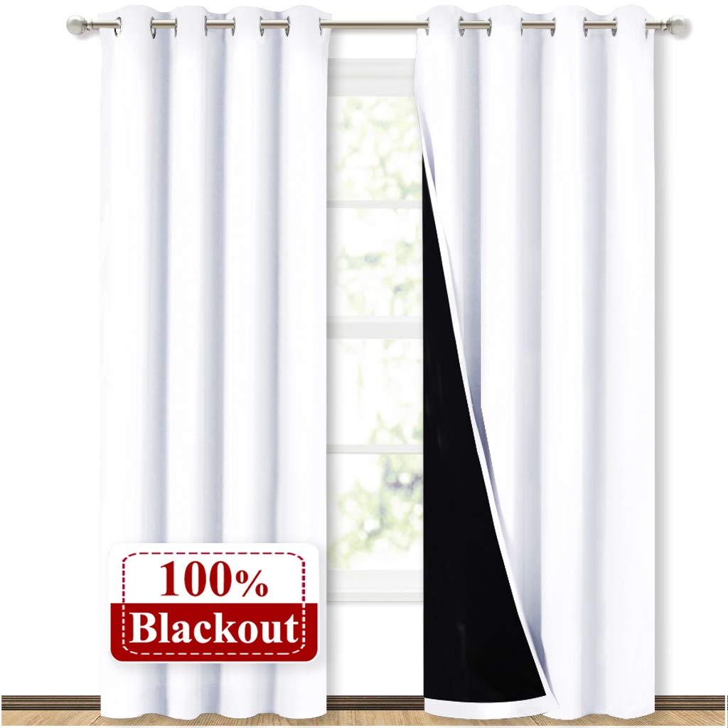 NICETOWN blackout curtain panel blocks light for daytime naps.