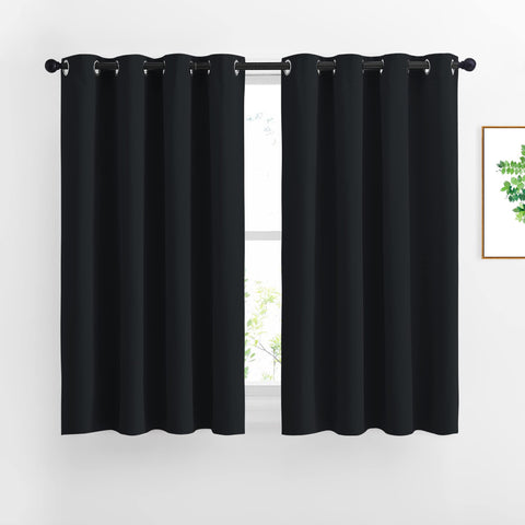 NICETOWN blackout curtains 52x54 bathroom two-panel set showing packaging for easy hanging