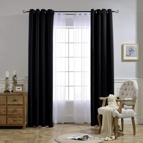 NICETOWN blackout curtains easy-care label indicates machine washable fabrics.