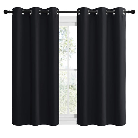 NICETOWN blackout curtains in-window setup showcase sleek installation.
