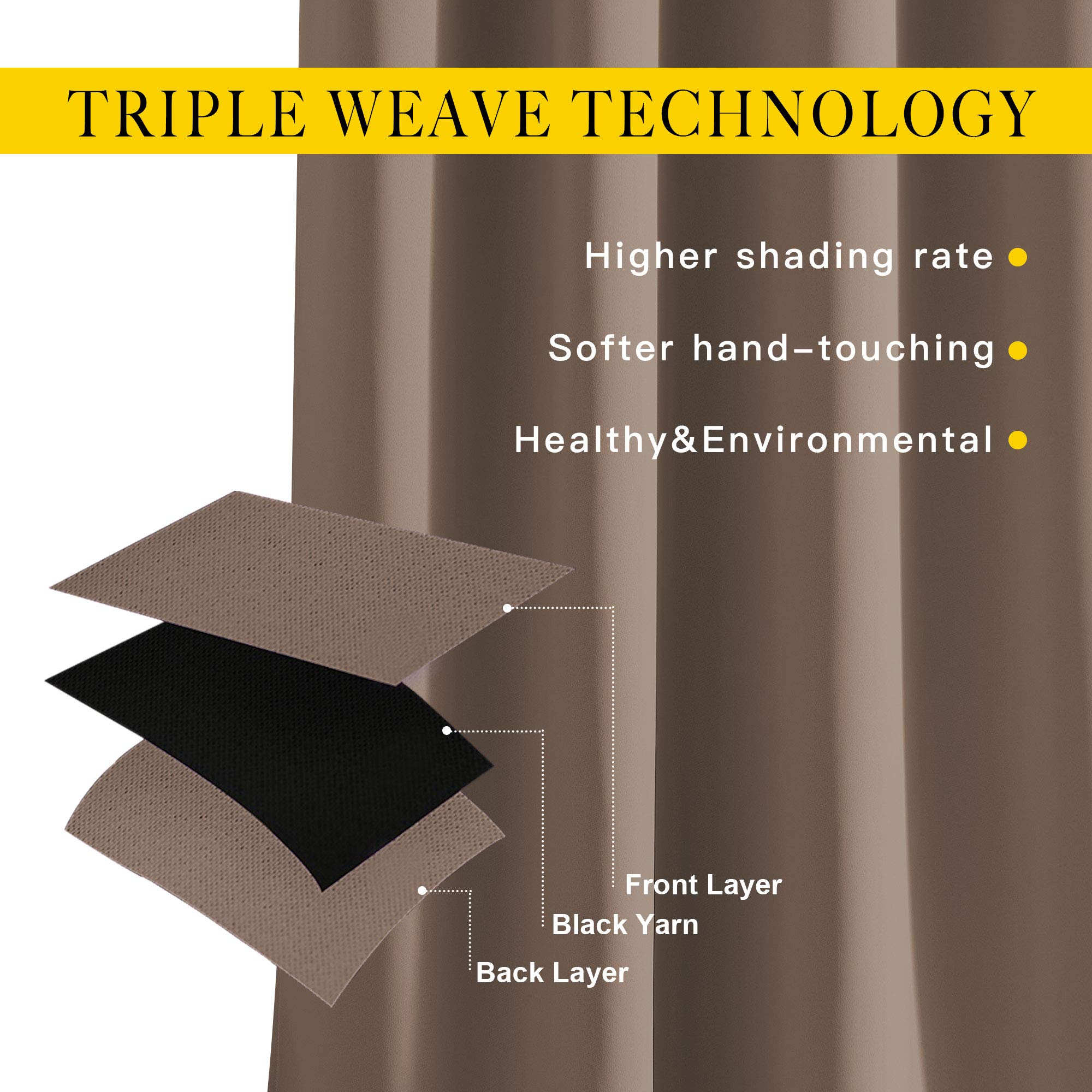 NICETOWN blackout curtains privacy and room darkening in living room