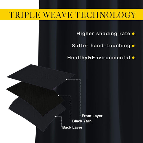 NICETOWN blackout curtains provide privacy and light control in a living room.