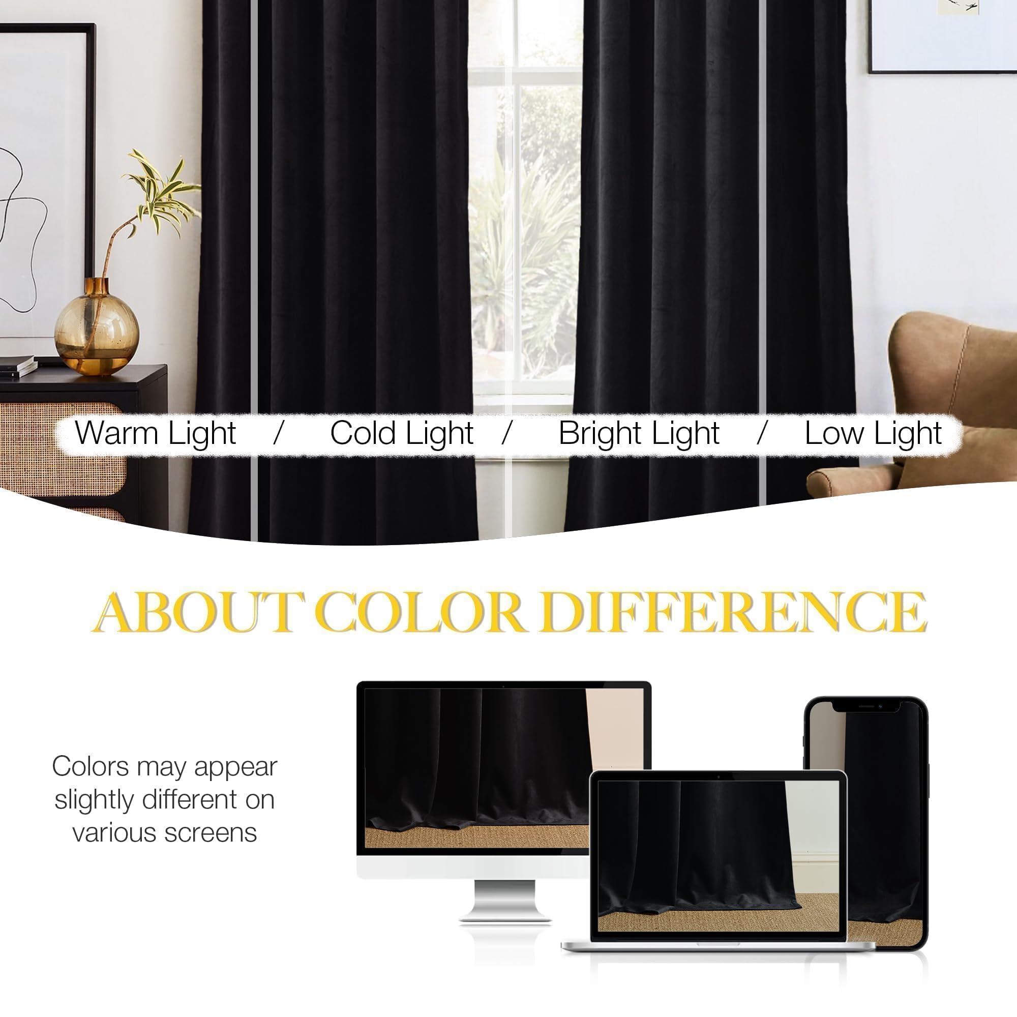 NICETOWN velvet blackout curtains suit home theater spaces for deep viewing experience.
