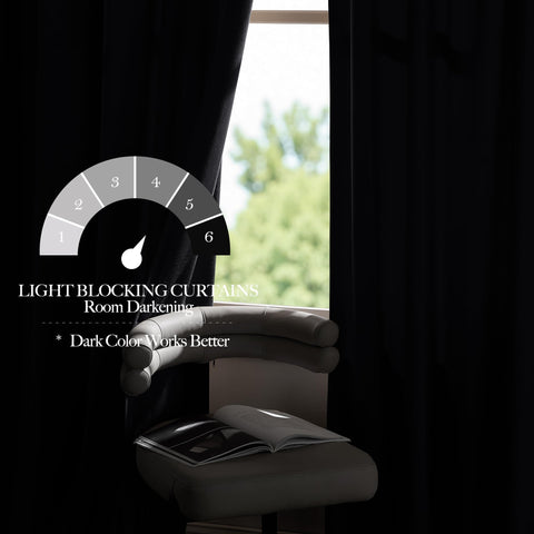 NICETOWN velvet blackout dims exterior light for a calmer bedroom ambiance.