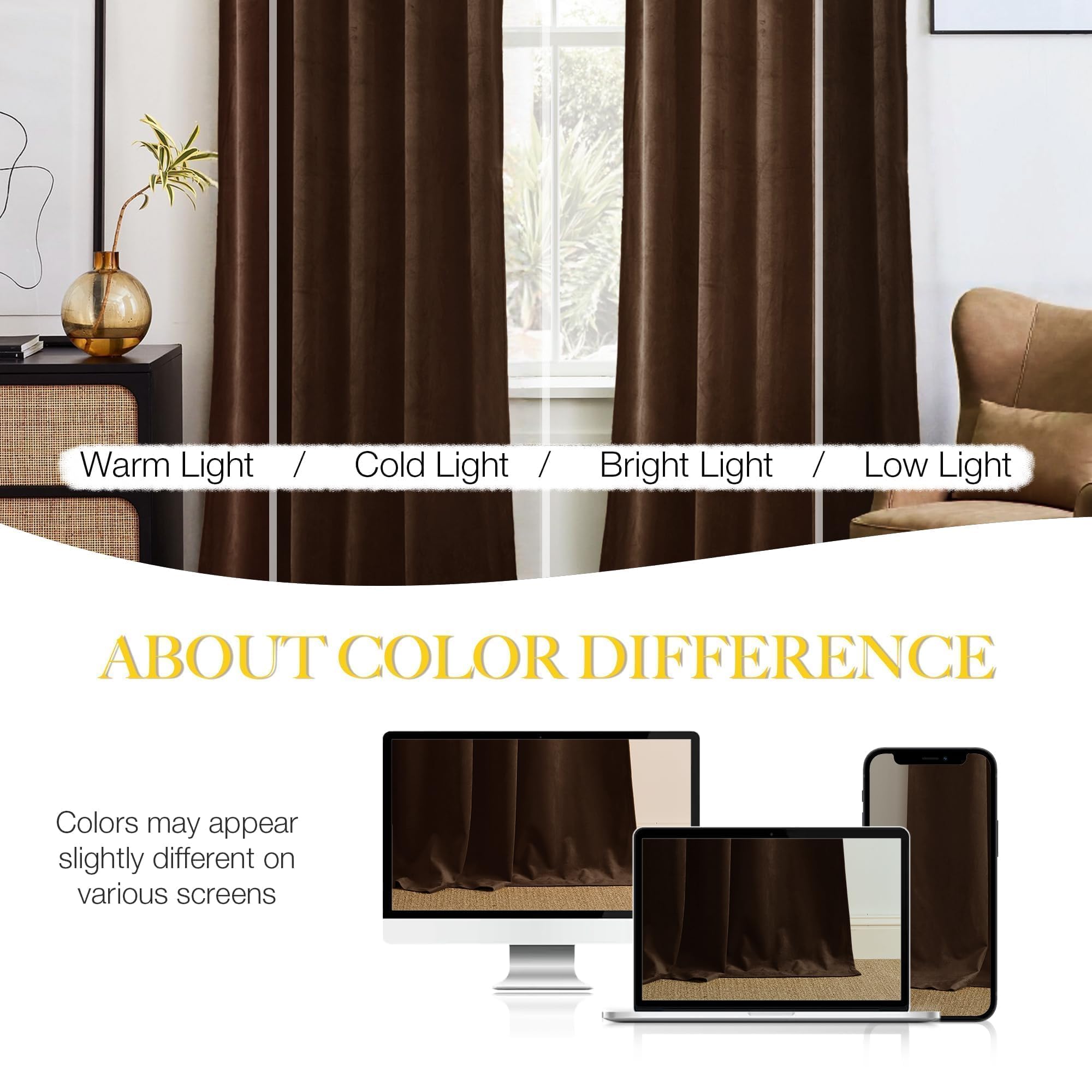 NICETOWN velvet curtains are machine washable for easy care.