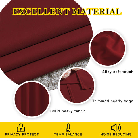 NICETOWN grommet-top burgundy curtains slide smoothly for easy installation.