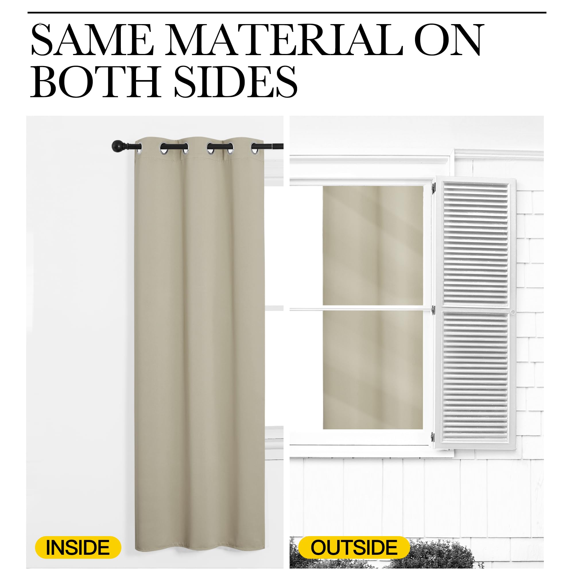NICETOWN cream thermal curtains, panel 05, wrinkle-free look ready to hang.