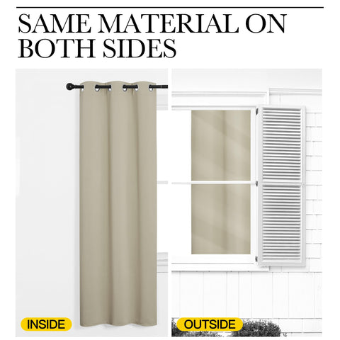 NICETOWN cream thermal curtains, panel 05, wrinkle-free look ready to hang.