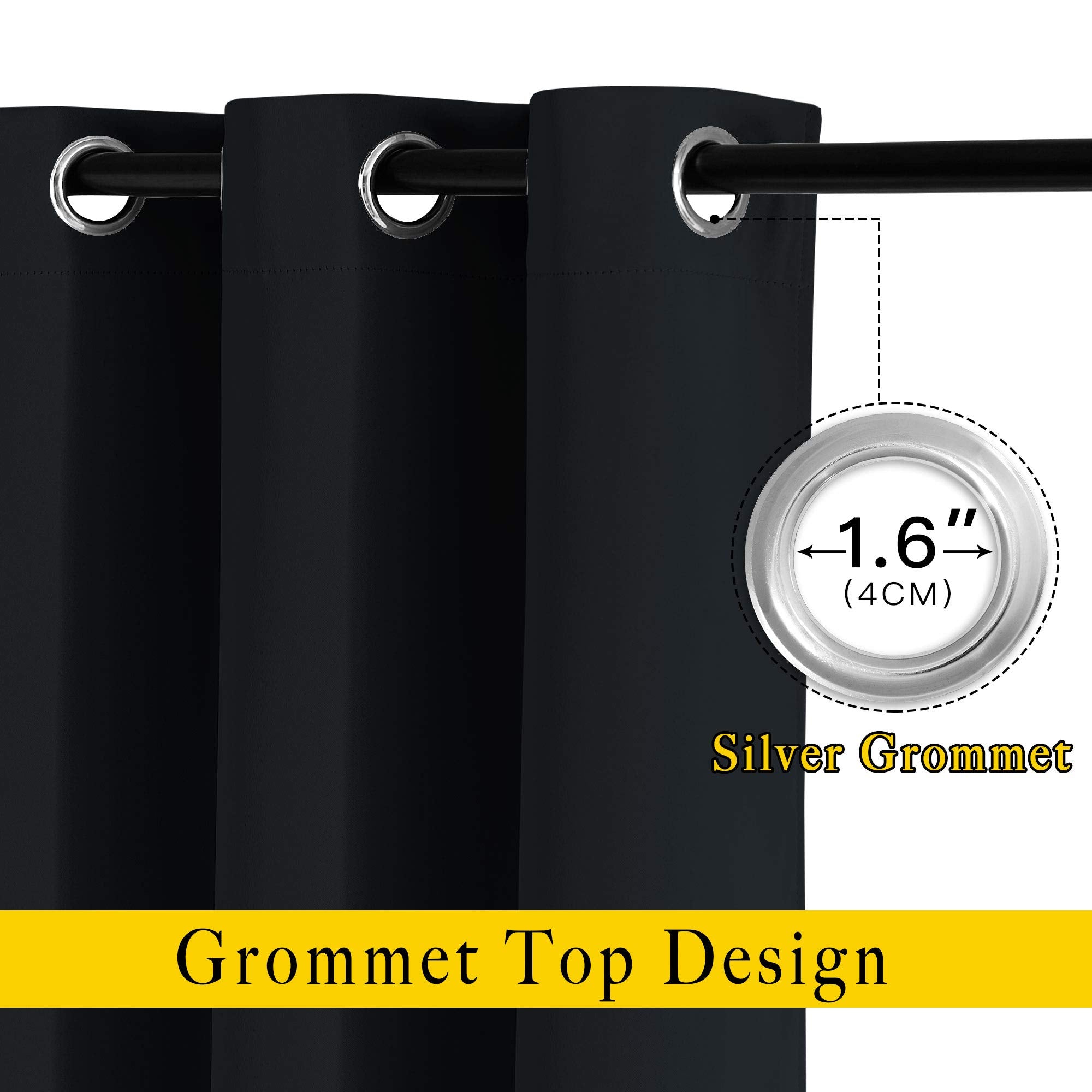 Nicetown silver grommets close-up showing durable hardware for smooth operation