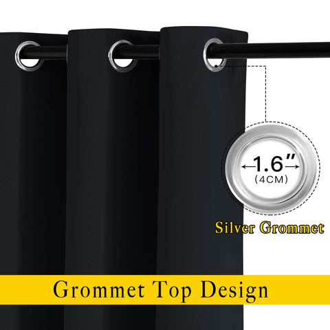 Nicetown silver grommets close-up showing durable hardware for smooth operation
