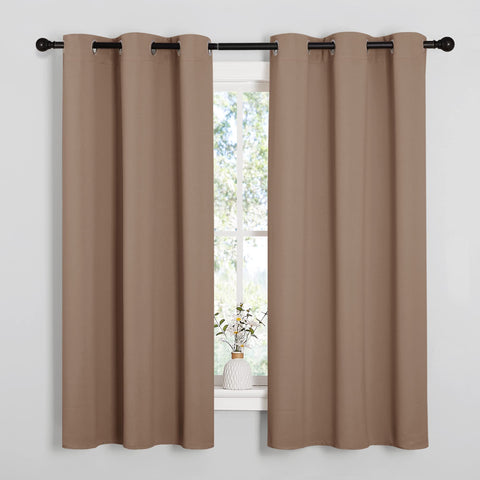 NICETOWN 42x63 cappuccino panel blackout curtain ready to hang with triple weave insulation