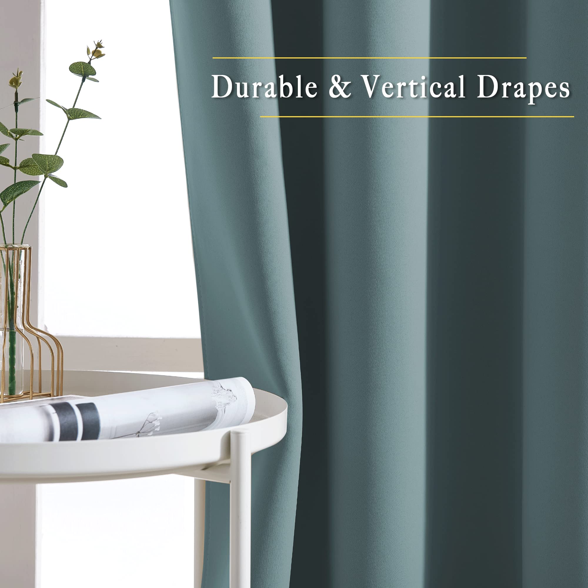 NICETOWN 52x84 curtains on a porch showing easy rod mounting and view control