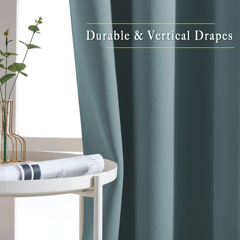 NICETOWN 52x84 curtains on a porch showing easy rod mounting and view control