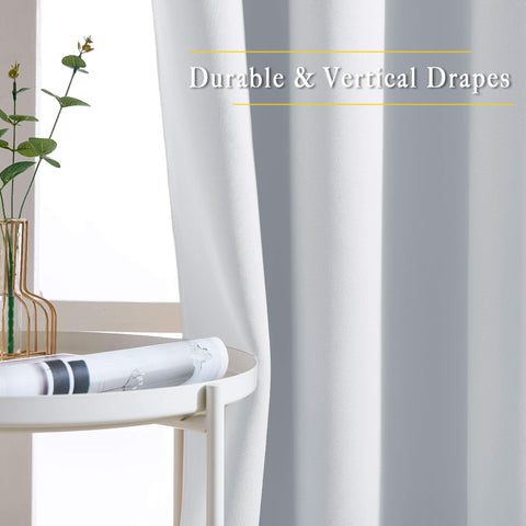 NICETOWN grommet curtains closeup showing a 1.6 inch inner diameter