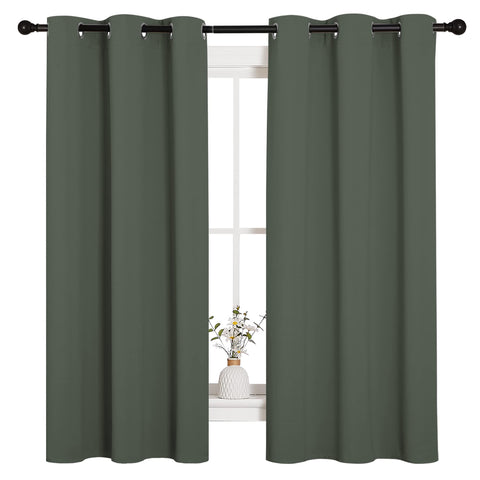 NICETOWN blackout curtain with grommets in Dark Mallard offers easy setup and a clean look.