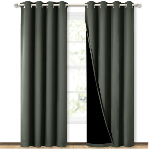 NICETOWN darkout curtains 84in panel closeup highlights two-layer daylight blocking.