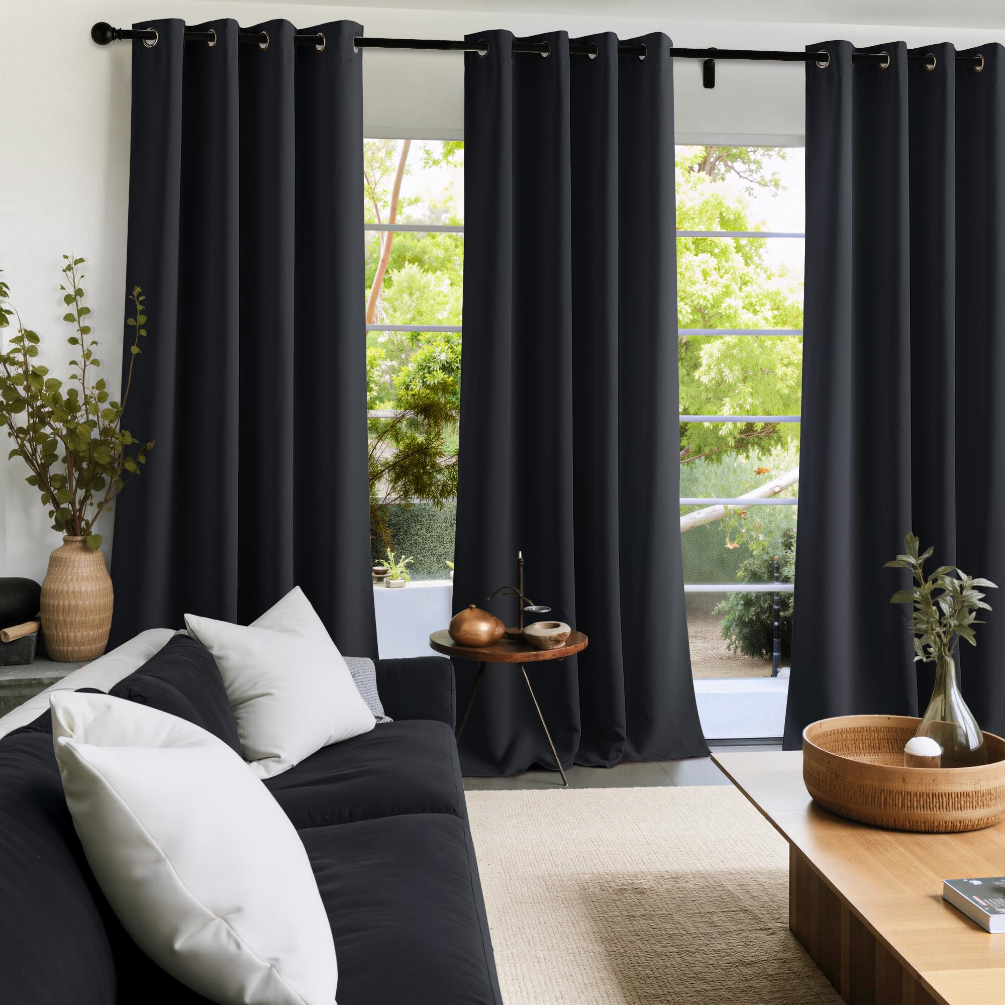 NICETOWN living room setup demonstrates versatile styling with layered options.