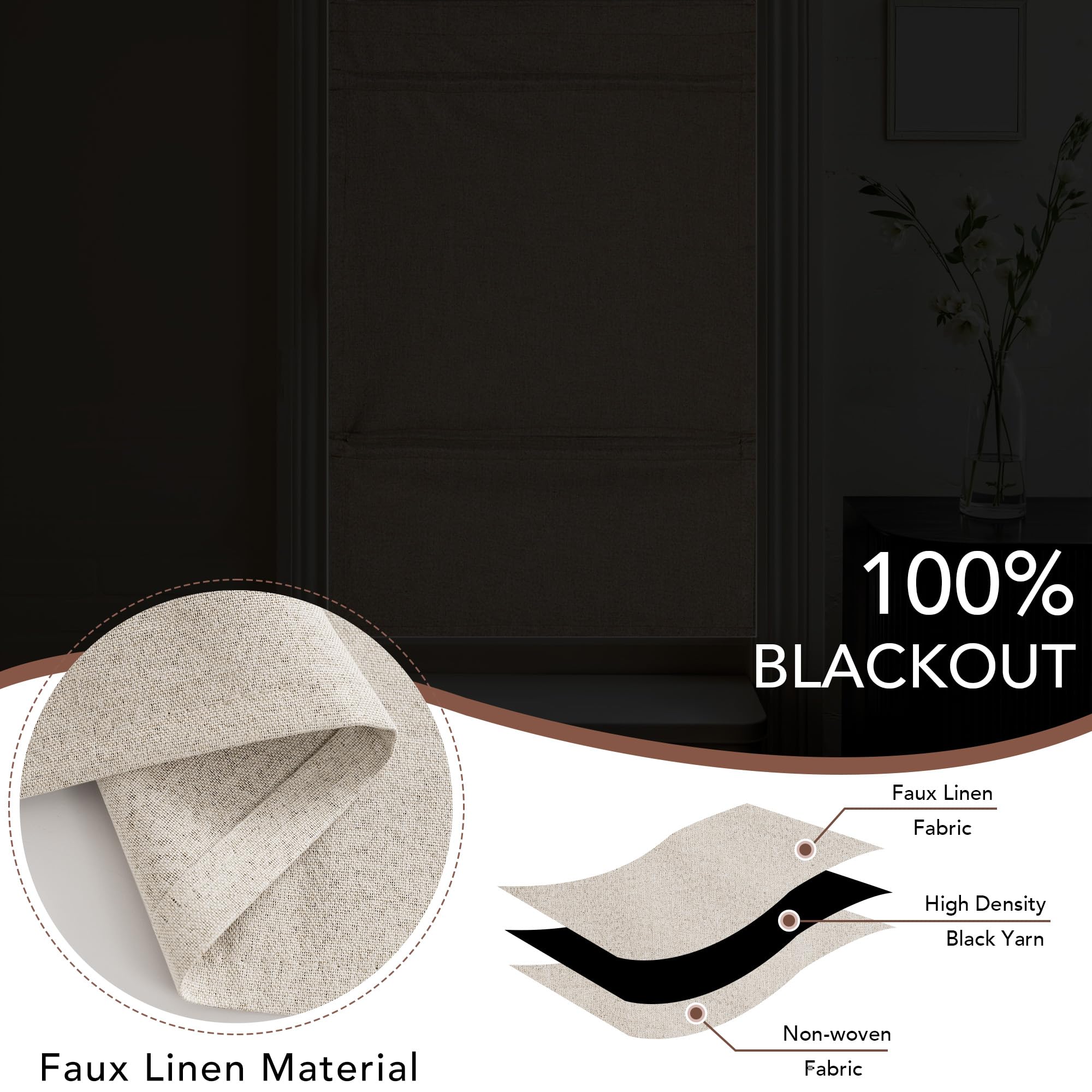 NICETOWN dual linen texture on both sides enhances decor in any room