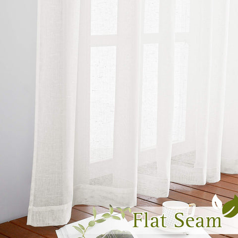 NICETOWN easy-care linen curtains resist wrinkles for everyday convenience.