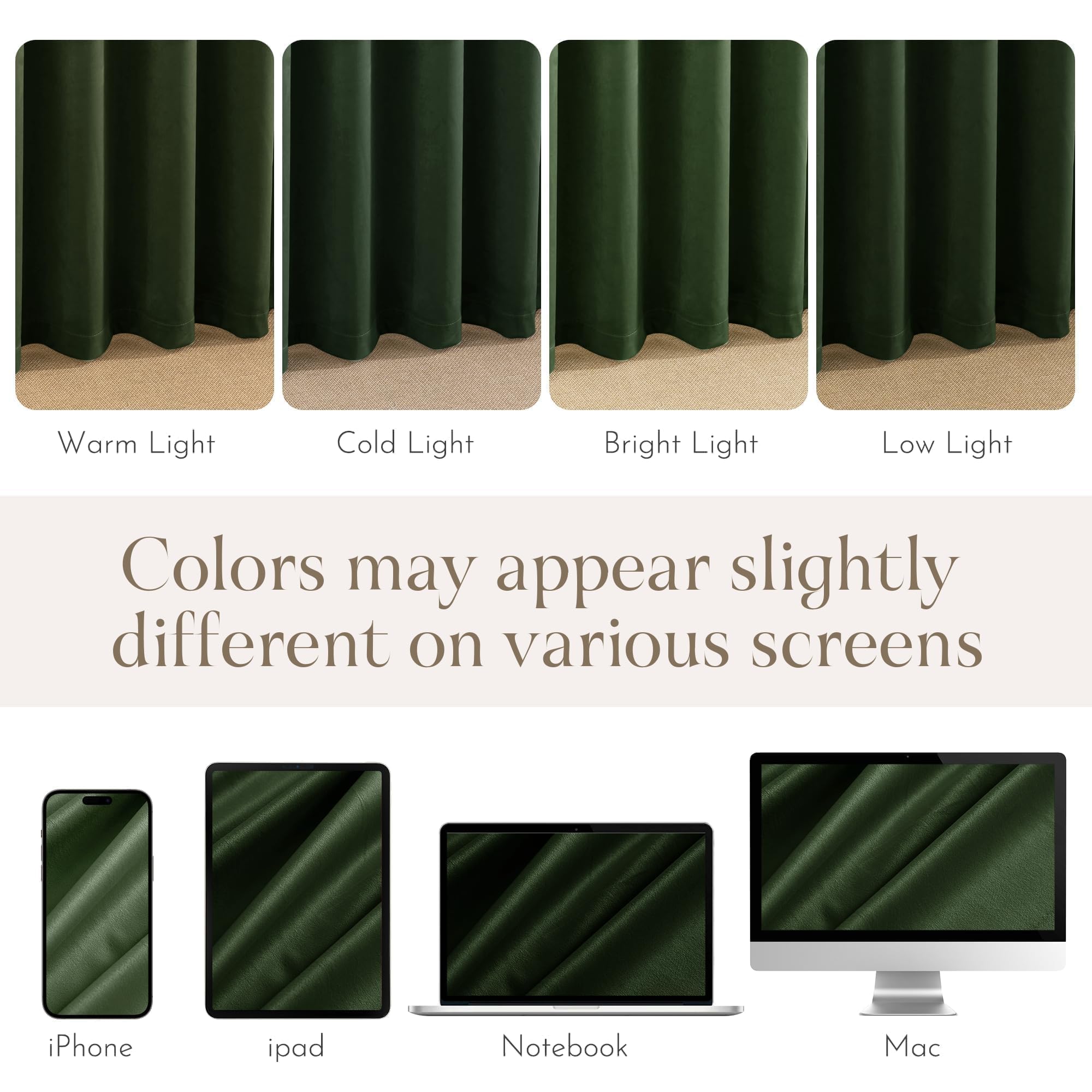 NICETOWN easy care velvet curtains machine washable.