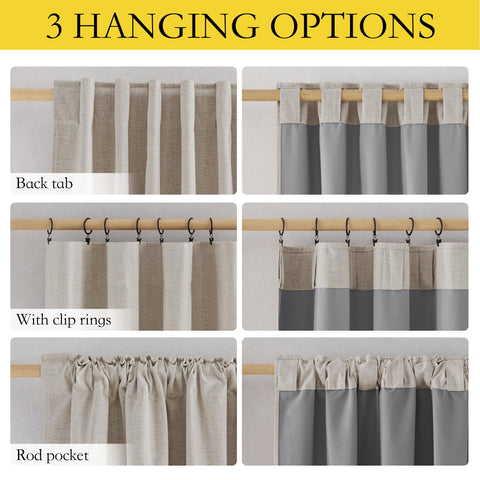 NICETOWN easy installation on standard rods with 1.9-inch pocket.
