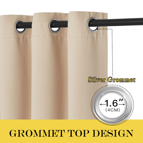 NICETOWN hanging grommets visible for easy installation on sliding doors.