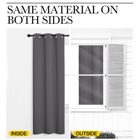 NICETOWN grey blackout curtain panel provides thermal insulation against drafts.