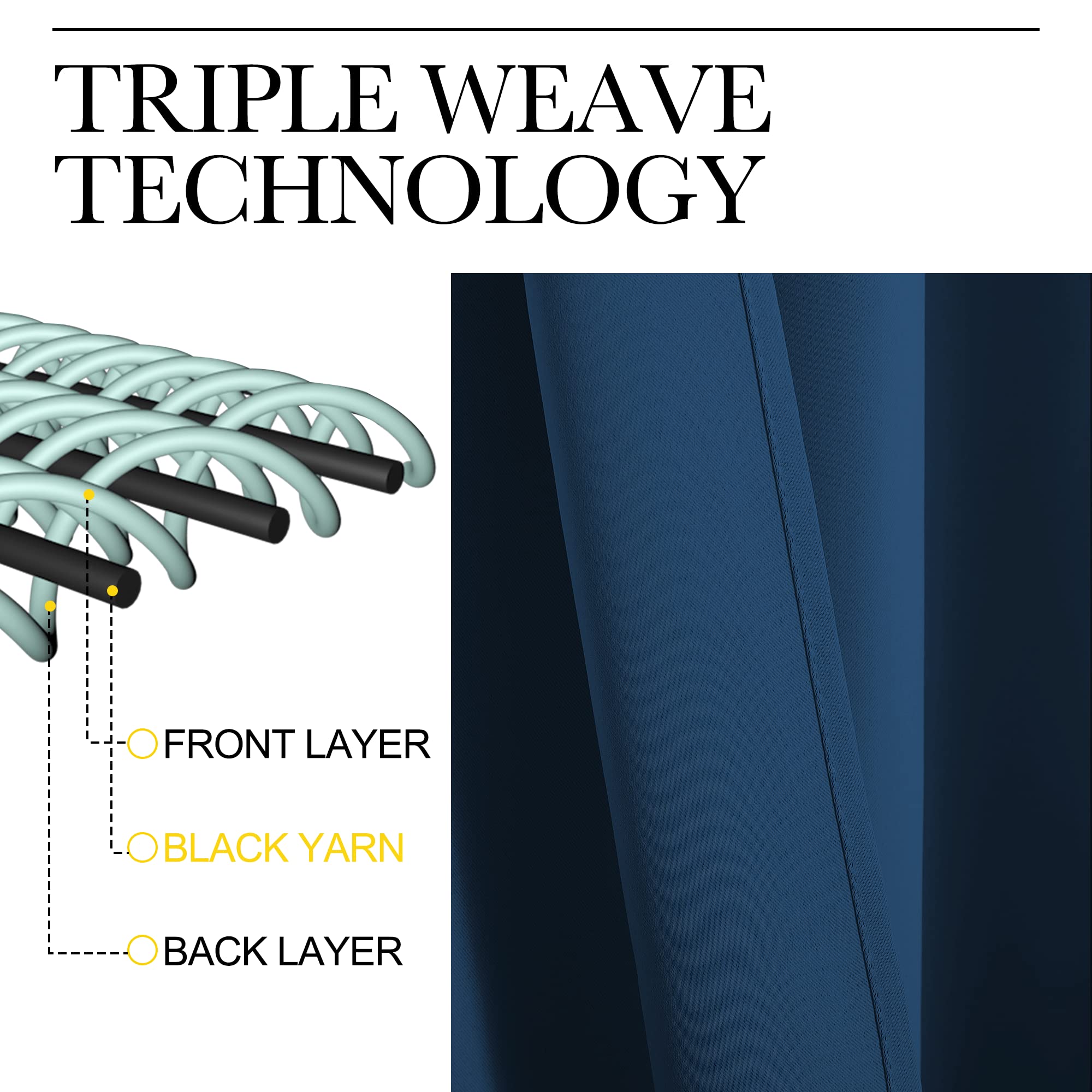 NICETOWN grommet-top curtains enable easy installation on standard rods.