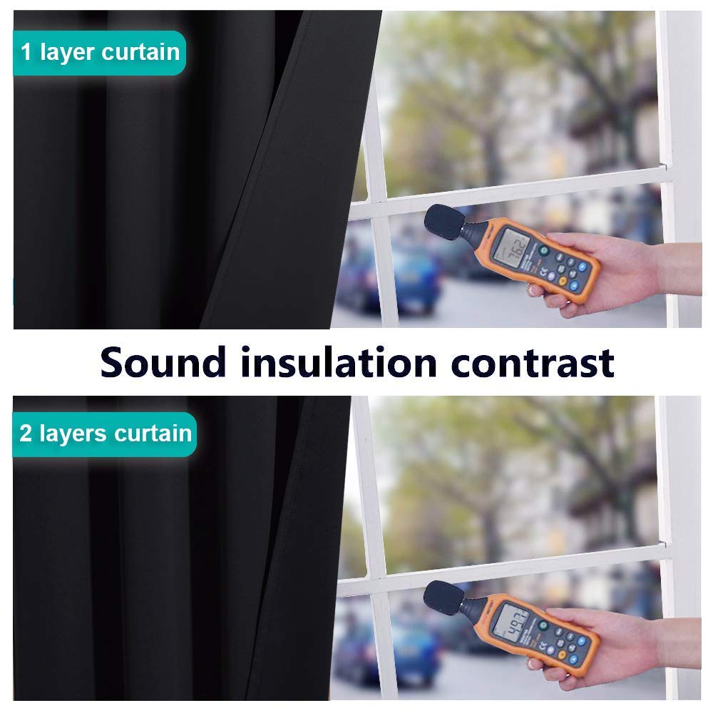 NICETOWN heavyweight drapes offering a luxurious drape and better sound dampening