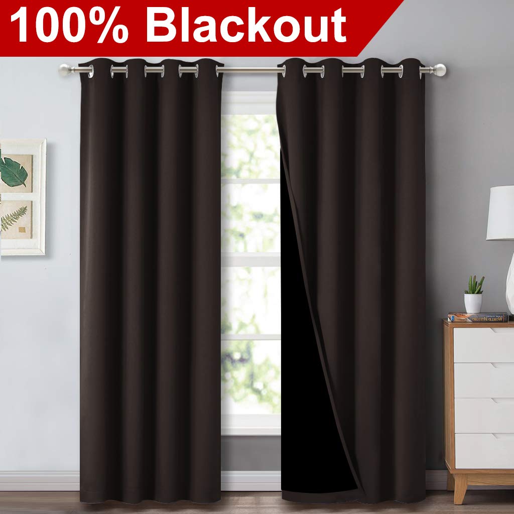 NICETOWN blackout liner close-up shows real blackout backing for dark rooms.