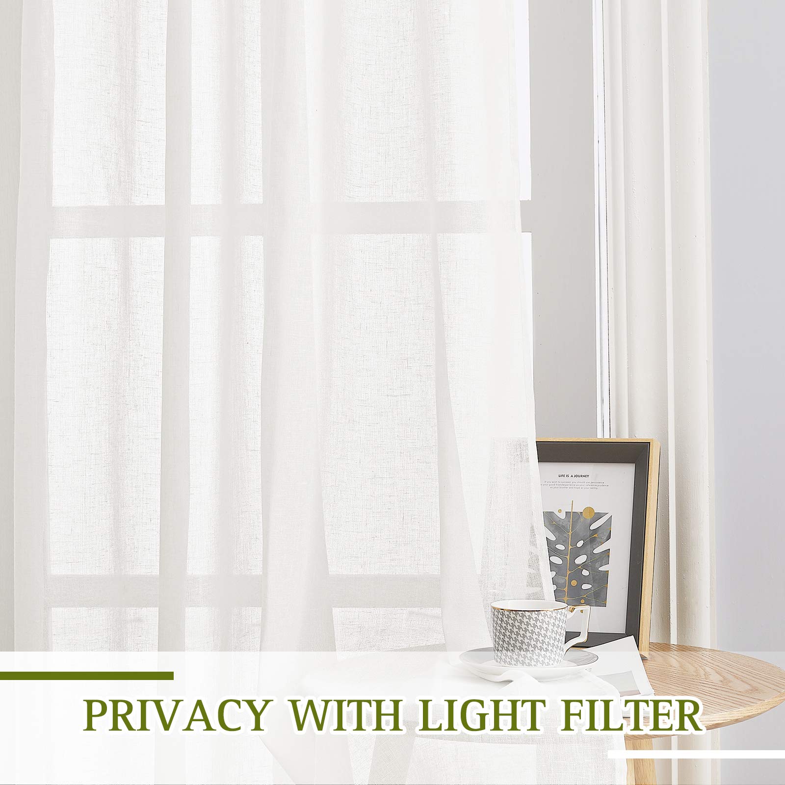 NICETOWN ivory linen grommet panels offer easy installation and a clean, modern look.