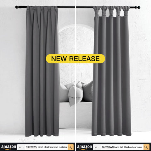 NICETOWN grey blackout curtain reduces outside noise for a quieter room