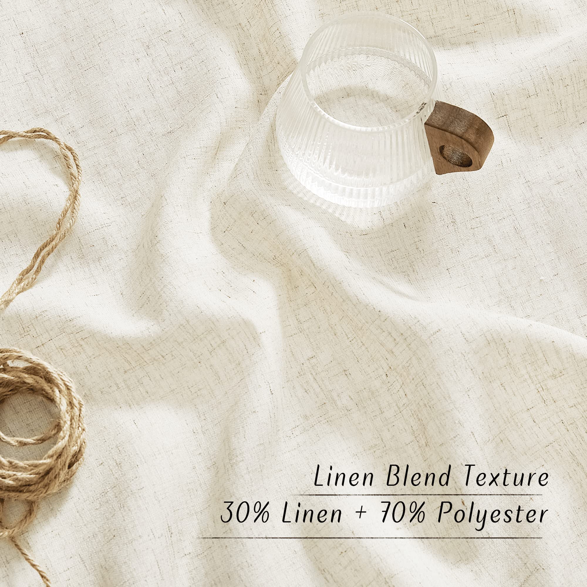 NICETOWN linen curtains in living room create a cozy, stylish privacy.