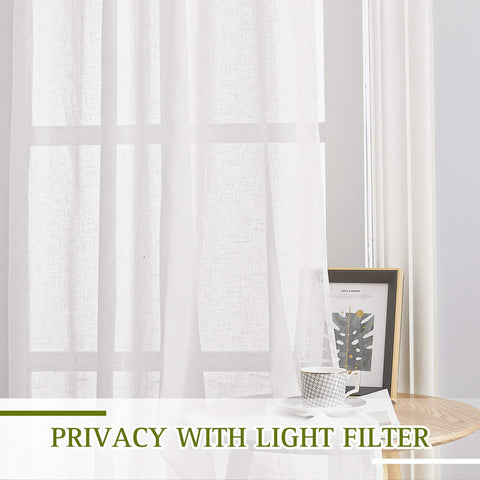NICETOWN linen sheer curtains with silver grommets simplify hanging and rod compatibility