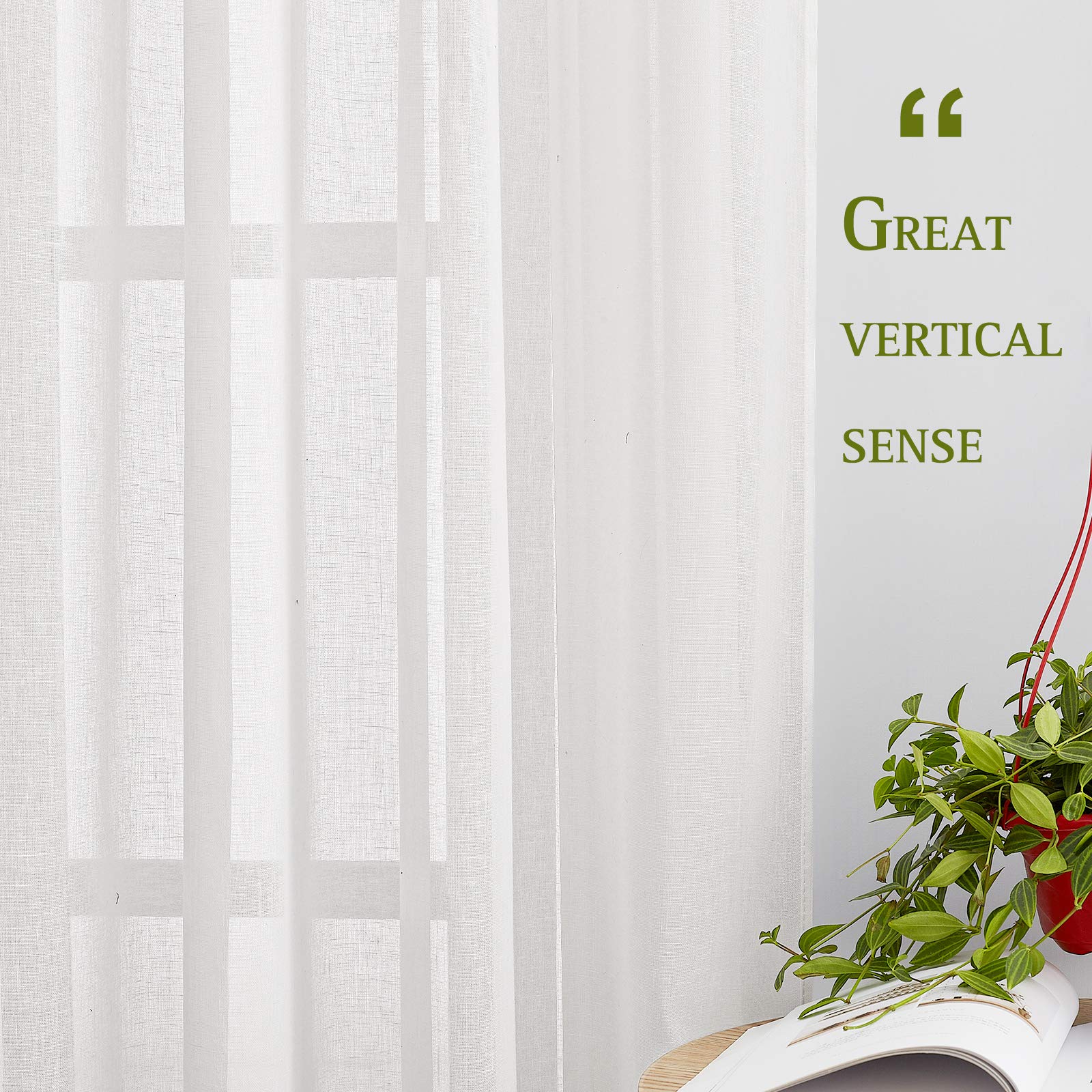 NICETOWN linen sheer curtains offer versatile fabric for various decor styles