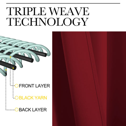 NICETOWN noise-reducing triple weave curtains lower ambient noise and glare.