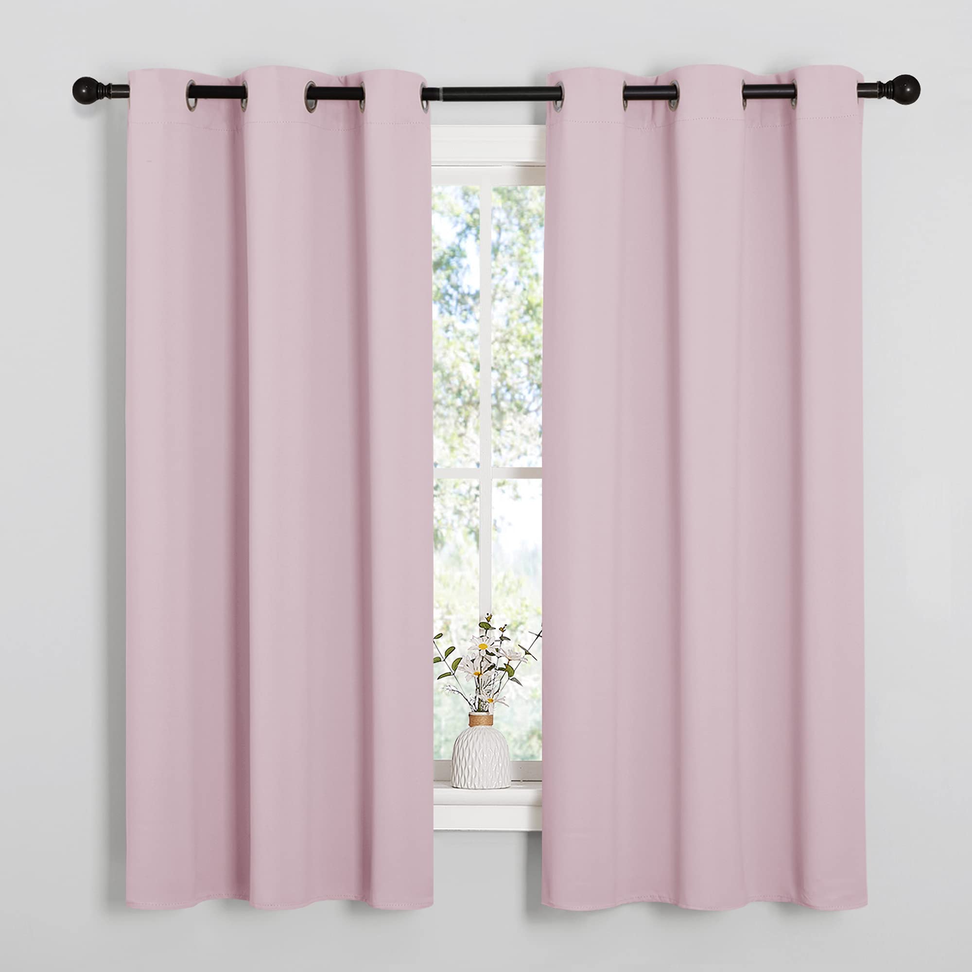 NICETOWN nursery grommet-top detail with six rings for easy hanging