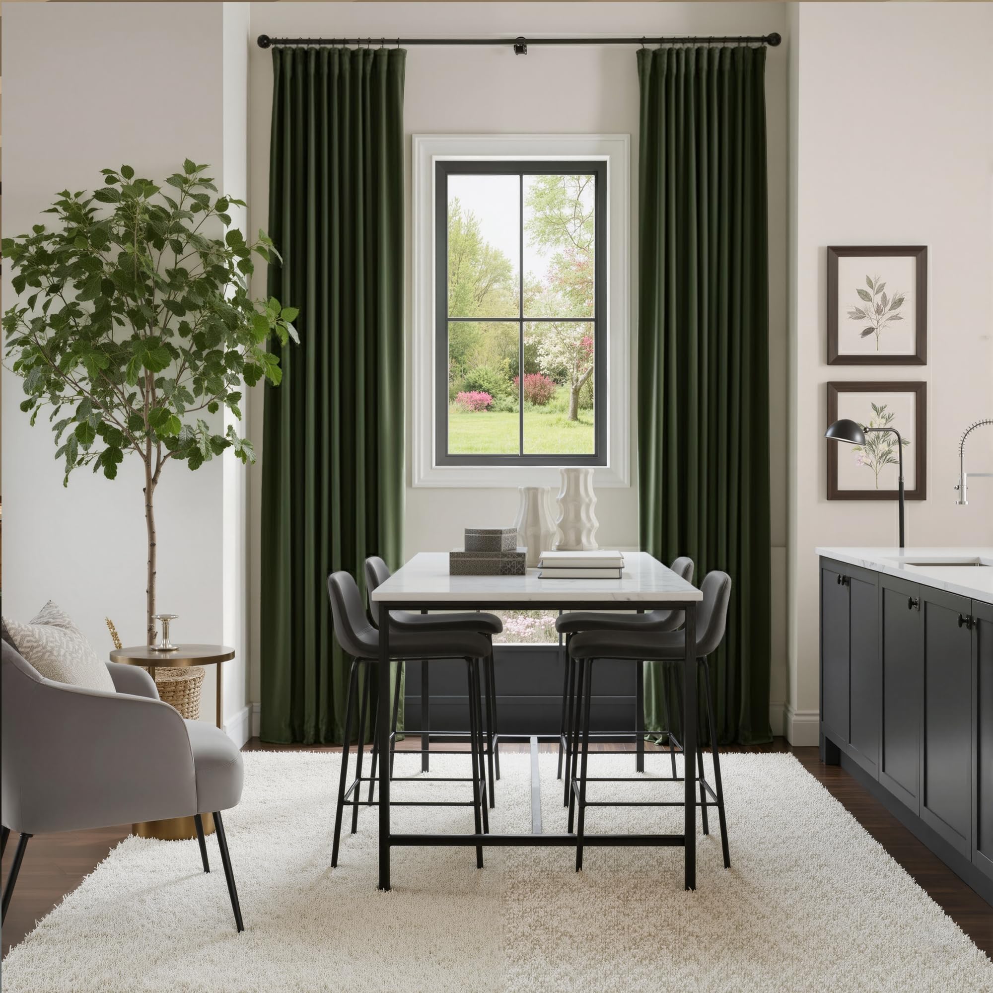 NICETOWN velvet blackout curtains with rod pocket hanging option for easy installation and privacy.