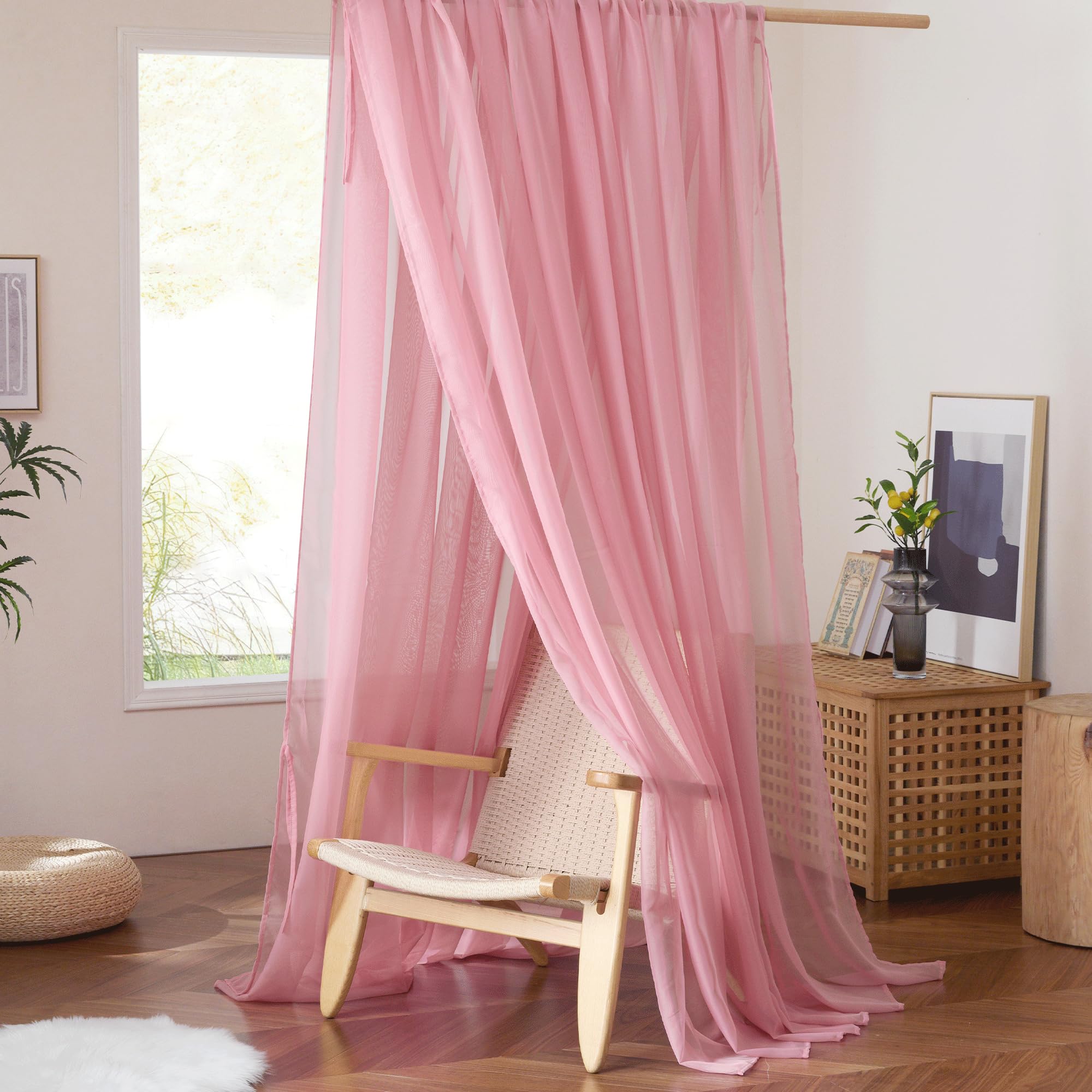 NICETOWN voile canopy is machine washable for simple care