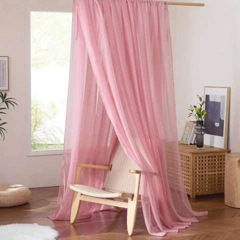 NICETOWN voile canopy is machine washable for simple care