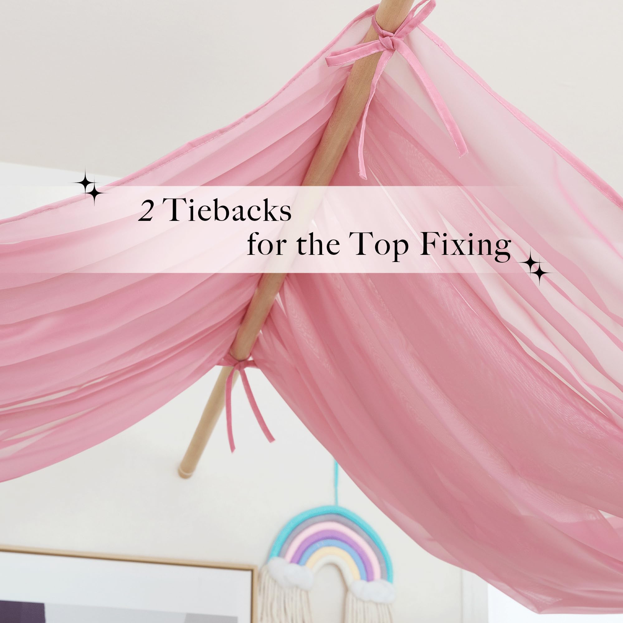 NICETOWN pink canopy voile sheer filters daylight for a soft ambiance